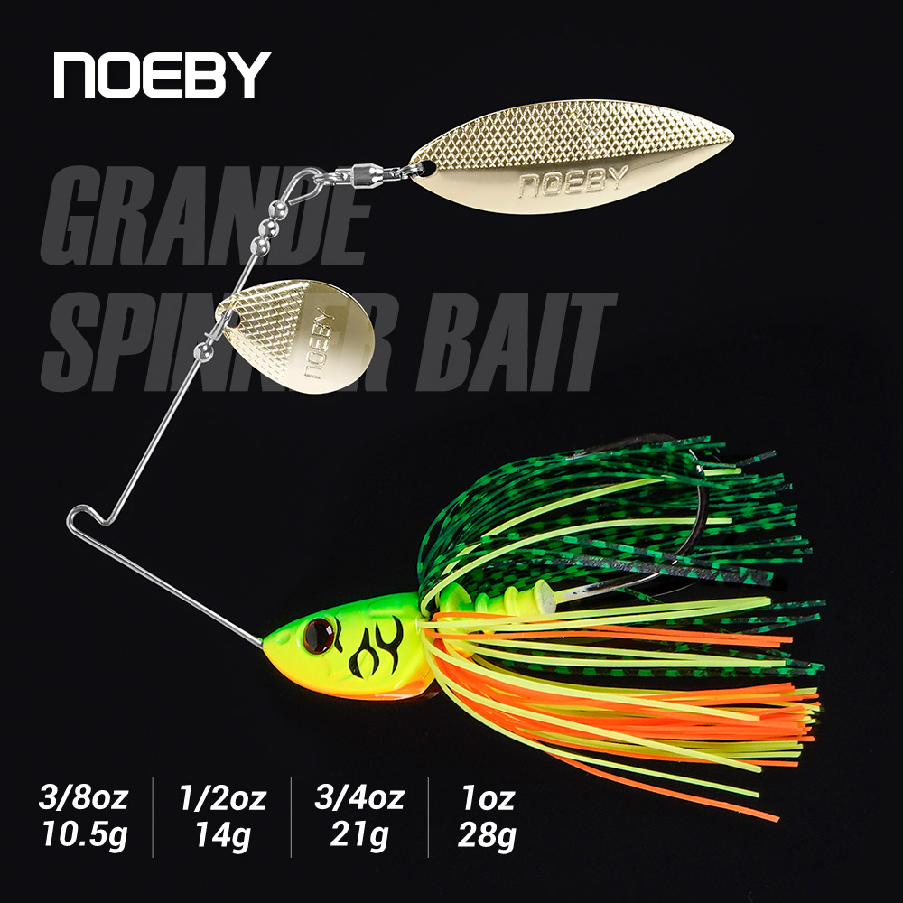 Fishing Lure Spoon - Noby-スピナーベイト10.5g,14g,21g,28g,ダブルウィローブレード,ステンガーフックスプーンワイヤー,シーバス,パイクフィッシング用