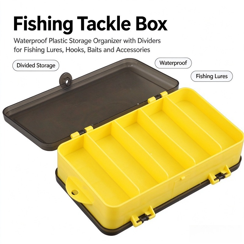 Fishing Lure Spoon - 釣り用ルアーボックス。両面収納式で、ルアー、ジグ、スプーン、エビ型ルアーなどの釣り道具を収納できる、持ち運び可能な釣り用具ケース。