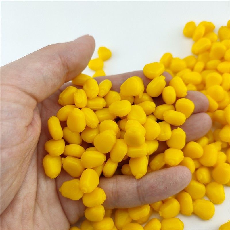 Fishing Lure Soft Plastic - 50ピース/ロット人工トウモロコシフローティングboiliesフレーバーソフト高品質ソウギョ餌シリコーン軟質プラスチック餌