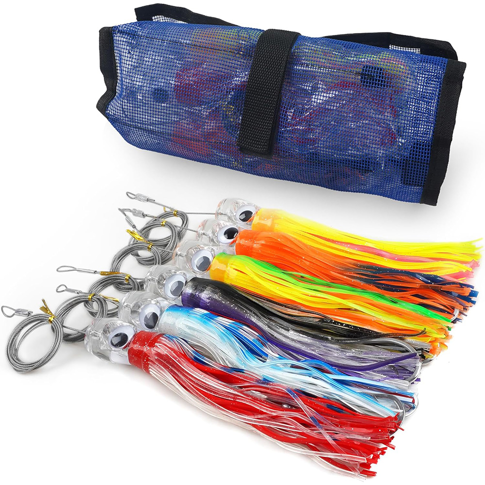 Fishing Lure Buzzbait - 6個入りソルトウォーター トローリング ルアー イカ スカート 深海釣り