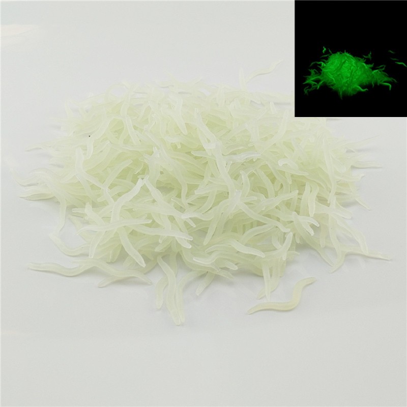 Fishing Lure Soft Plastic - 60 個 4 センチメートル釣りシリコーン発光シミュレーション匂いミミズルアー魚ソフト餌赤白ワーム Isca 人工アクセサリー