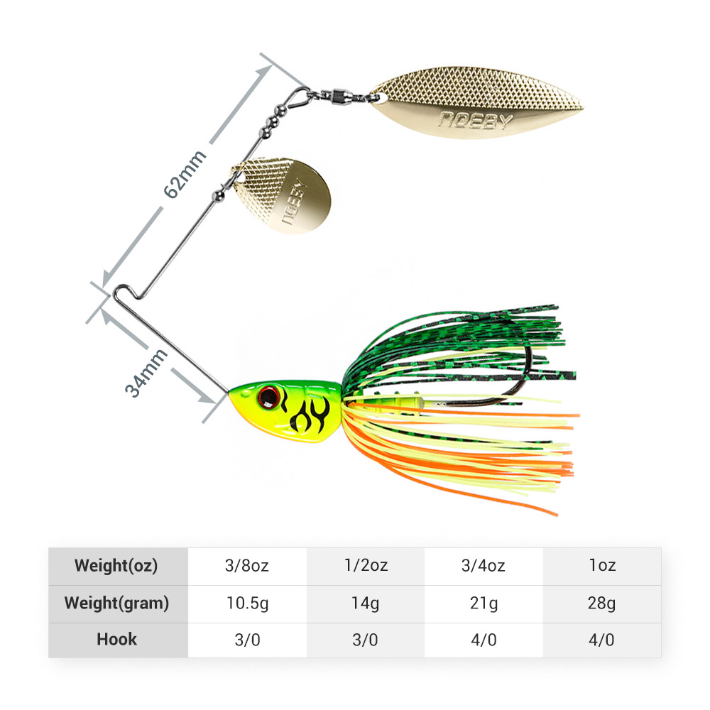 Noby-スピナーベイト10.5g,14g,21g,28g, - Fishing Lure Spoon のレビューと価格