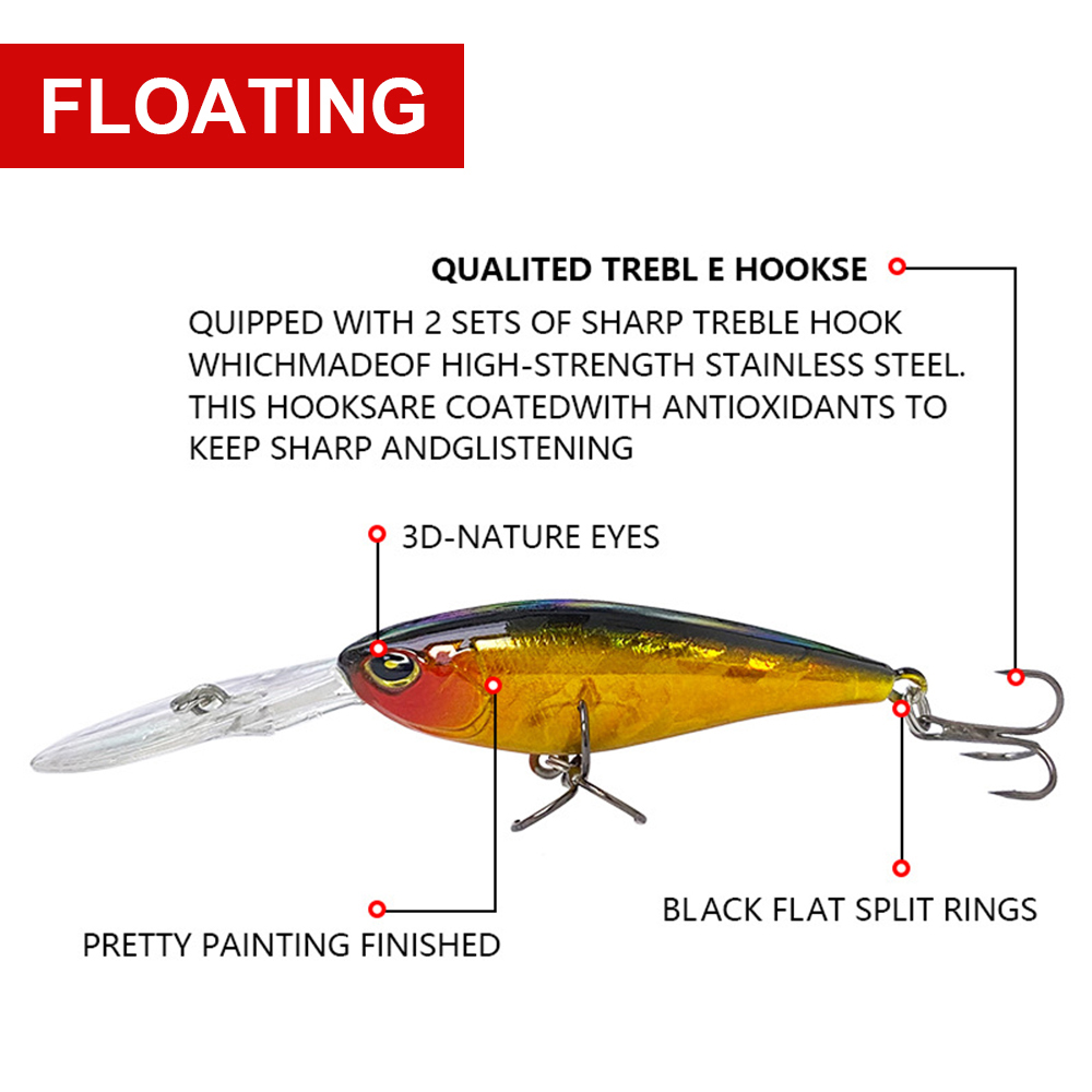 フローティングミノールアー,ハードベイト,ジャークベイト,バ - Fishing Lure Jerkbait のレビューと価格