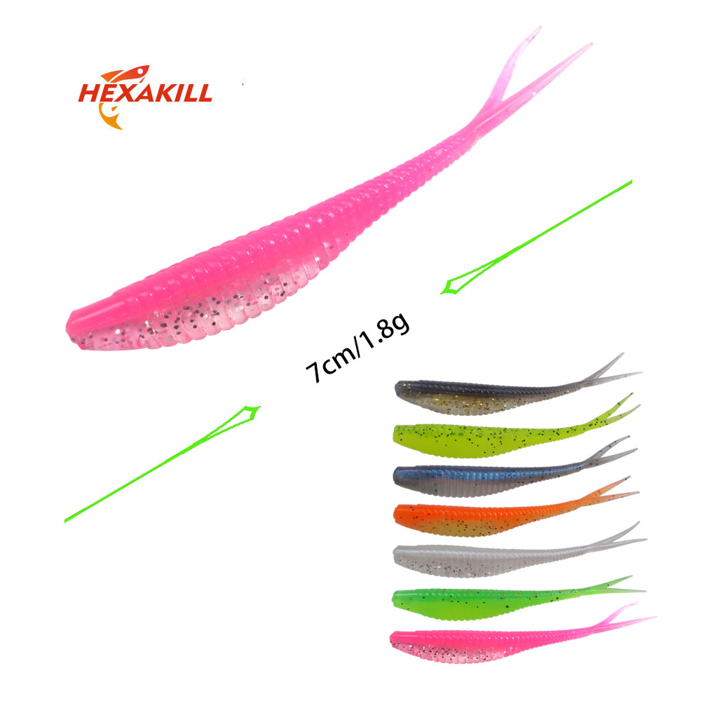 Hexakill 10 ピース/ロット 7 センチメートル  - Fishing Lure Soft Plastic のレビューと価格
