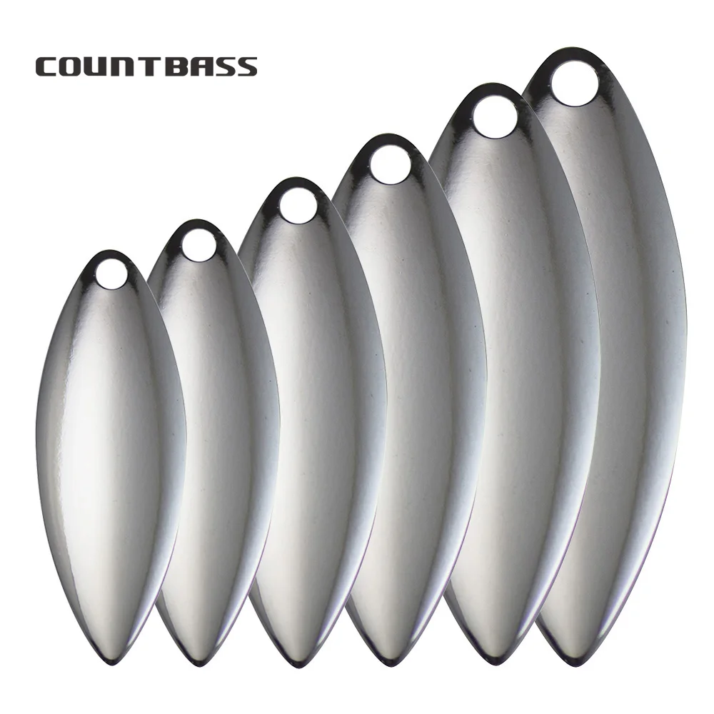 カウントバス 50個入り ニッケル鋼製 ウィロー型スピナーブ - Fishing Lure Blade Bait のレビューと価格
