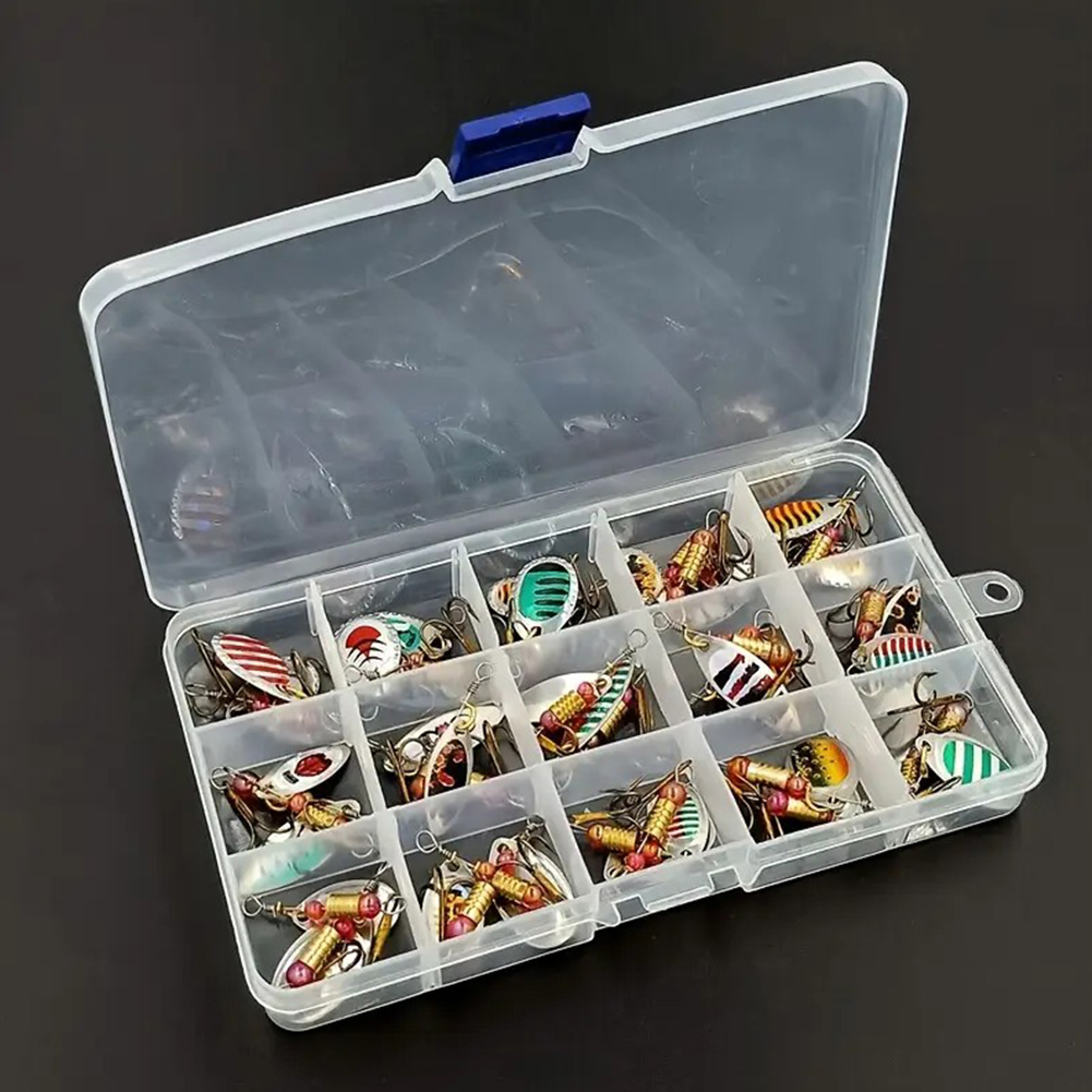 金属製のスプーン型ルアー30個入り。トリプルフック付きで、淡 - Fishing Lure Spoon のレビューと価格